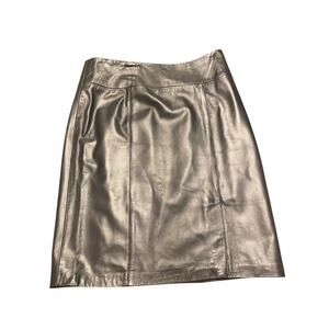 Black Leather Skirt Women’s Size 12 24” Length Lined Classic Capsule Holiday